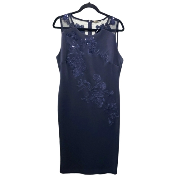 Nwt Tahari Dress, Color Navy Blue, Size 12 - Picture 1 of 14